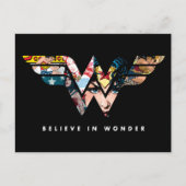 Wonder Woman "Geloof in Wonder" Collage Logo Uitnodiging Briefkaart (Voorkant)