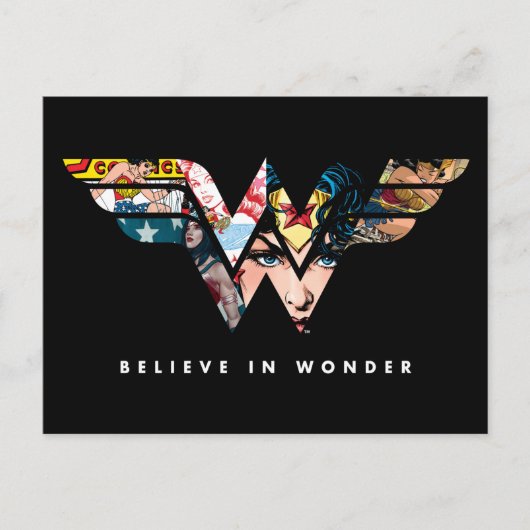 Wonder Woman "Geloof in Wonder" Collage Logo Uitnodiging Briefkaart (Voorkant)