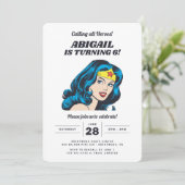 Wonder Woman Girls Birthday Invitation Kaart (Staand voorkant)