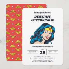 Wonder Woman Girls Birthday Invitation Kaart
