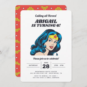 Wonder Woman Girls Birthday Invitation Kaart
