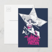 Wonder Woman Glam Rock Flying Character Graphic Briefkaart (Voorkant / Achterkant)