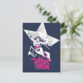 Wonder Woman Glam Rock Flying Character Graphic Briefkaart (Staand voorkant)