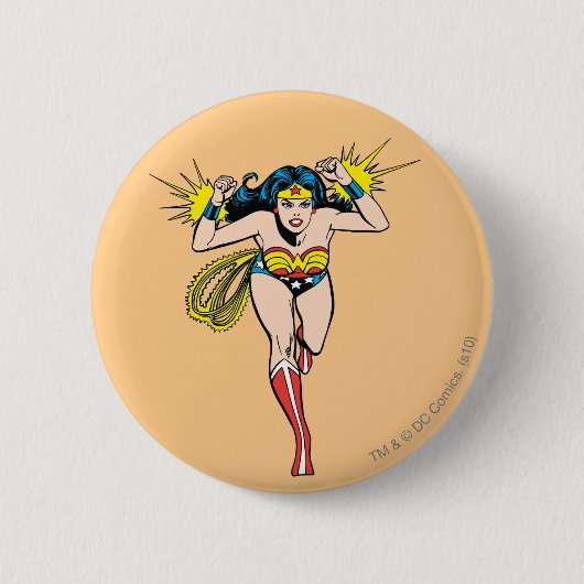 Wonder Woman Glows Cuffs Ronde Button 5,7 Cm (Voorkant)