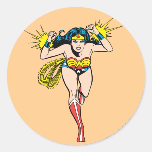 Wonder Woman Glows Cuffs Ronde Sticker (Voorkant)