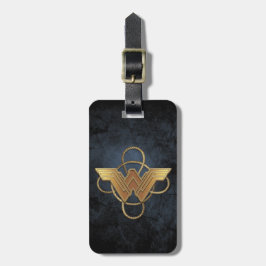Wonder Woman Gold Symbool over Lasso Bagagelabel