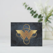 Wonder Woman Gold Symbool over Lasso Briefkaart (Staand voorkant)