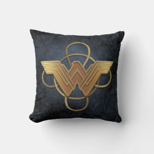 Wonder Woman Gold Symbool over Lasso Kussen