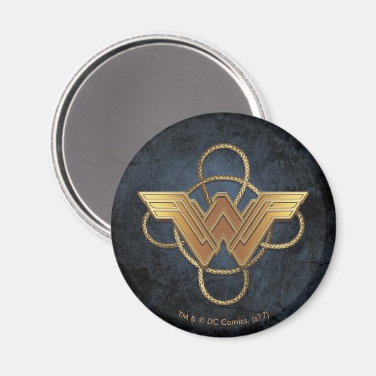 Wonder Woman Gold Symbool over Lasso Magneet (Voorkant / Achterkant)