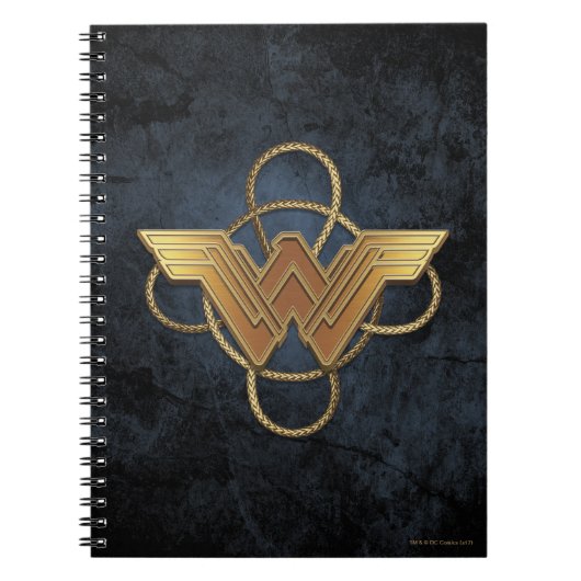 Wonder Woman Gold Symbool over Lasso Notitieboek (Voorkant)