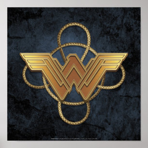 Wonder Woman Gold Symbool over Lasso Poster