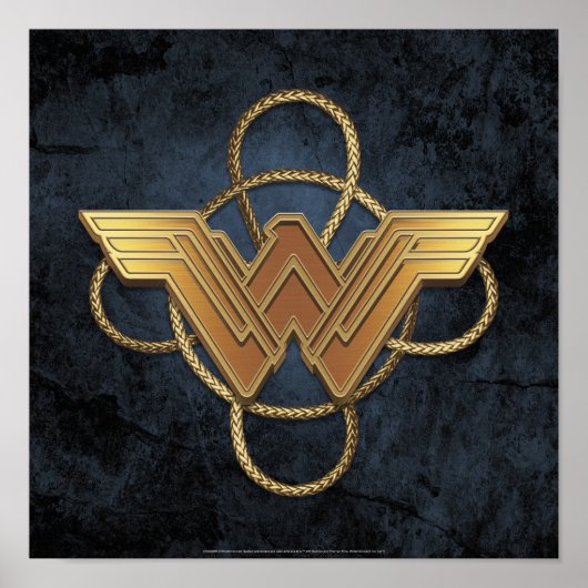 Wonder Woman Gold Symbool over Lasso Poster (Voorkant)