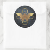 Wonder Woman Gold Symbool over Lasso Ronde Sticker (Tas)