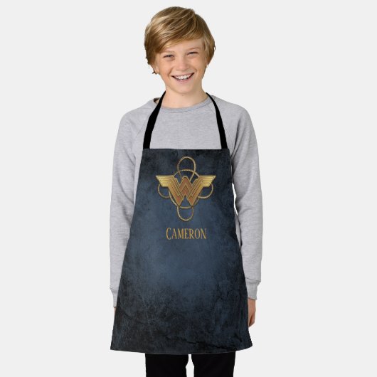 Wonder Woman Gold Symbool over Lasso Schort (Gedragen)