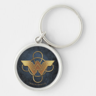 Wonder Woman Gold Symbool over Lasso Sleutelhanger