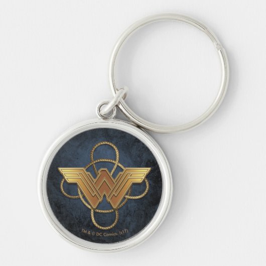 Wonder Woman Gold Symbool over Lasso Sleutelhanger (Voorkant)