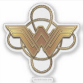 Wonder Woman Gold Symbool over Lasso Sticker (Voorkant)