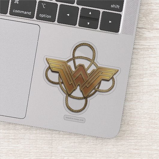 Wonder Woman Gold Symbool over Lasso Sticker (Detail)