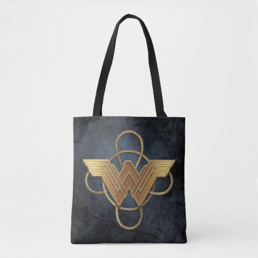 Wonder Woman Gold Symbool over Lasso Tote Bag (Voorkant)
