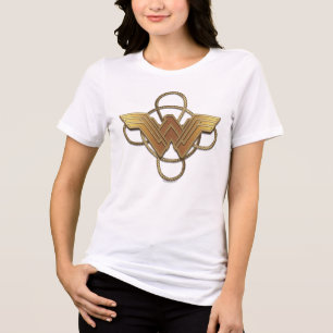 Wonder Woman Gold Symbool over Lasso Tri-Blend Shirt