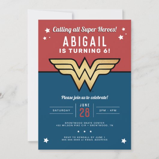 Wonder Woman Golden Logo Birthday Kaart (Voorkant)