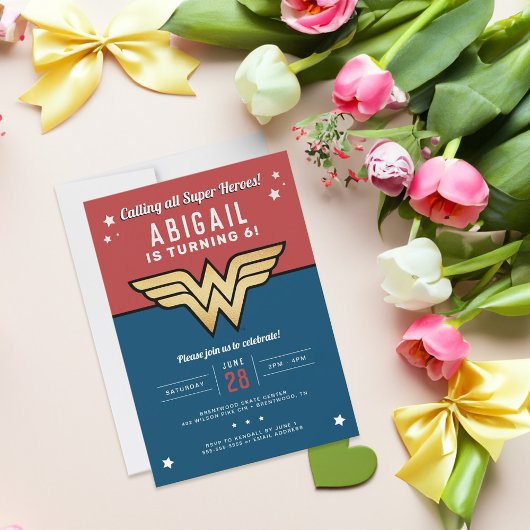Wonder Woman Golden Logo Birthday Kaart