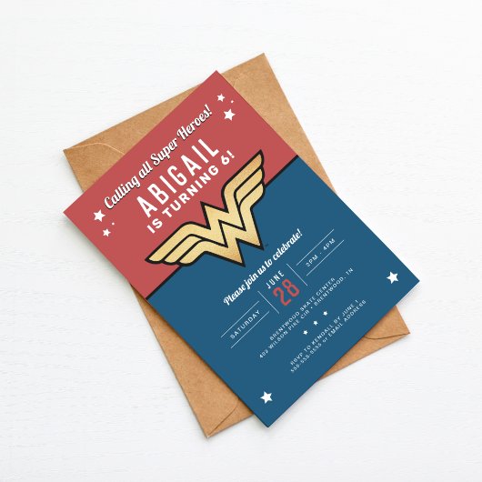 Wonder Woman Golden Logo Birthday Kaart