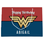 Wonder Woman Golden Logo | Fijne verjaardag  Groot Cadeauzakje (Voorkant)