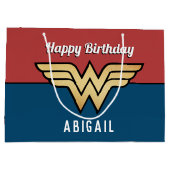 Wonder Woman Golden Logo | Fijne verjaardag  Groot Cadeauzakje (Achterkant)