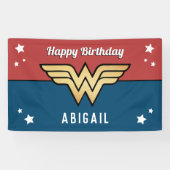 Wonder Woman Golden Logo | Happy Birthday Spandoek (Horizontaal)