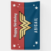 Wonder Woman Golden Logo | Happy Birthday Spandoek (Verticaal)
