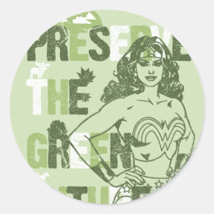 Wonder Woman Green Future Ronde Sticker