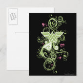 Wonder Woman Green Swirls Logo Briefkaart (Voorkant / Achterkant)