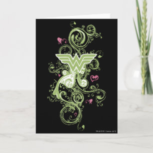 Wonder Woman Green Swirls Logo Kaart