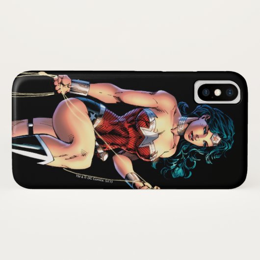 Wonder Woman Gripping Lasso Atop Rock Case-Mate iPhone Case (Achterkant (horizontaal))