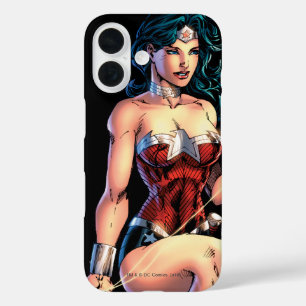 Wonder Woman Gripping Lasso Atop Rock iPhone 16 Hoesje