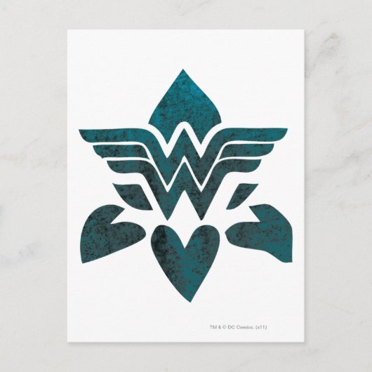 Wonder Woman Grunge Logo Briefkaart (Voorkant)