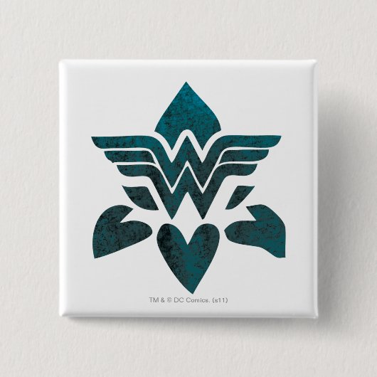 Wonder Woman Grunge Logo Vierkante Button 5,1 Cm (Voorkant)