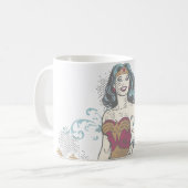 Wonder Woman Halftone Koffiemok (Voorkant links)