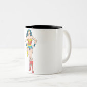 Wonder Woman Hands on Hips Tweekleurige Koffiemok (Voorkant rechts)