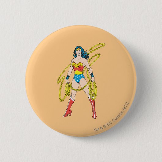 Wonder Woman Holds Lasso Ronde Button 5,7 Cm (Voorkant)