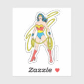 Wonder Woman Holds Lasso Sticker (Vel)