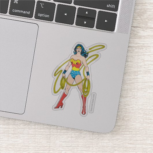 Wonder Woman Holds Lasso Sticker (Detail)