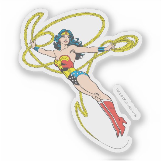 Wonder Woman Holds Lasso Sticker (Voorkant)
