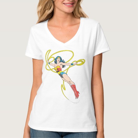 Wonder Woman Holds Lasso T-shirt (Voorkant)