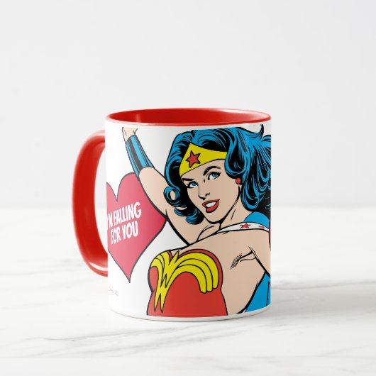 Wonder Woman | Ik val voor je Valentijn Mok (Voorkant links)