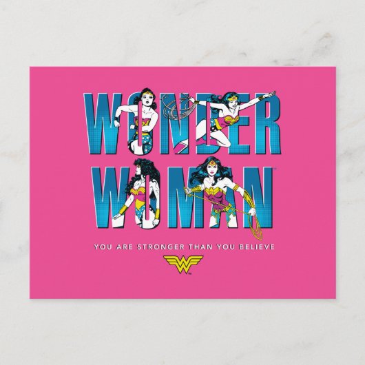 Wonder Woman: "Je bent sterker dan je gelooft" Uitnodiging Briefkaart (Voorkant)