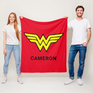 Wonder Woman   Klassieke Logo   Jouw namen toevoeg Fleece Deken