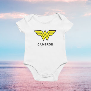 Wonder Woman Klassieke Logo Jouw namen toevoeg Romper