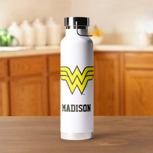 Wonder Woman   Klassieke Logo   Jouw namen toevoeg Waterfles